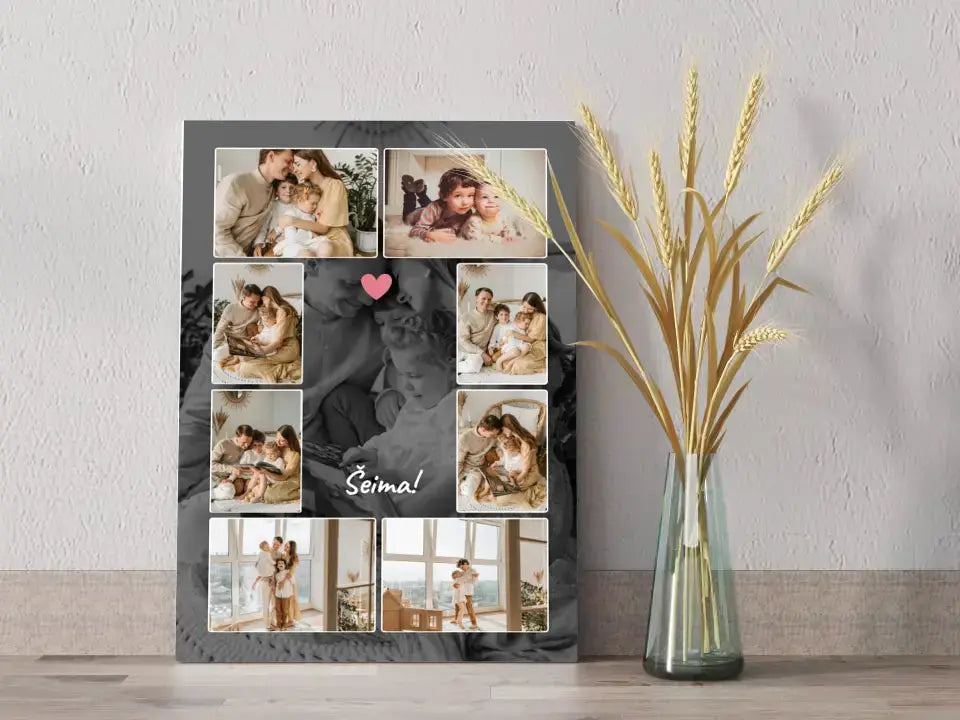 Personalizuotas šeimos spaudinys ant drobės su jūsų nuotraukomis  Drobe -  dovanokis.lt