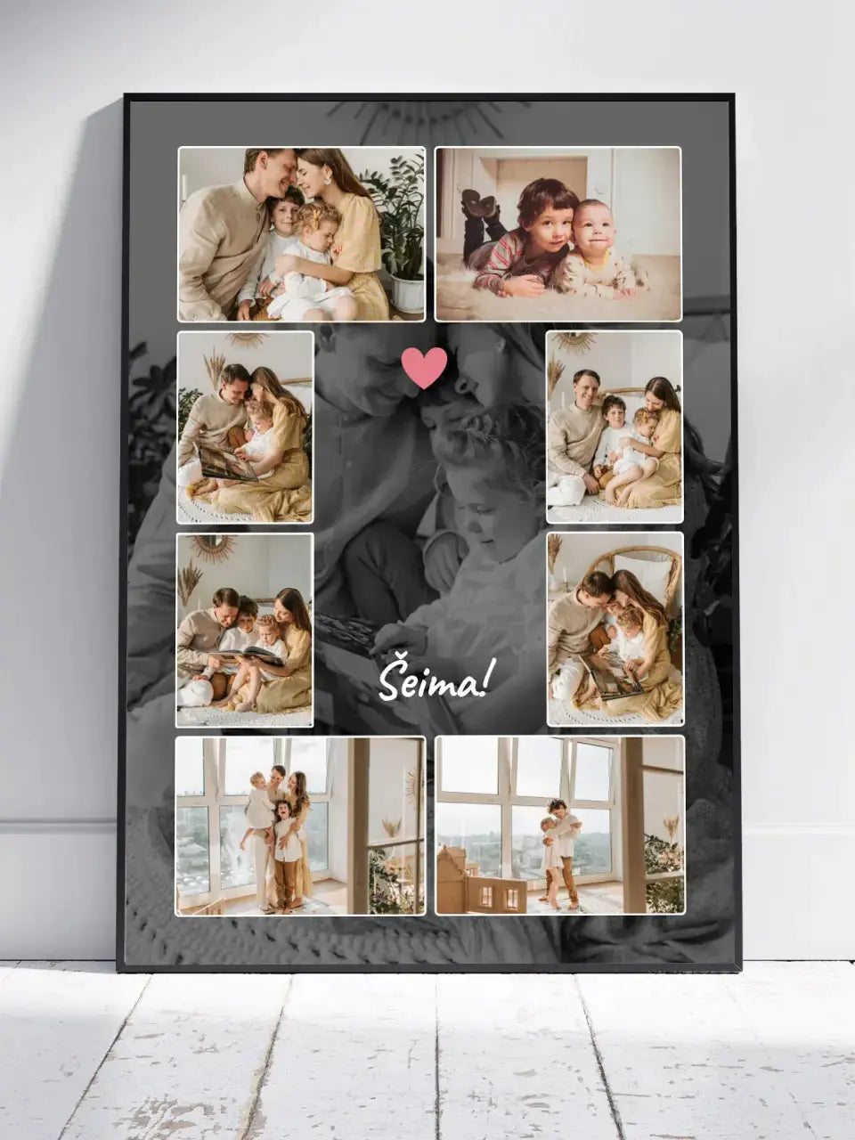 Personalizuotas šeimos įrėmintas plakatas su jūsų nuotraukomis  Posteris(Plakatas) -  dovanokis.lt