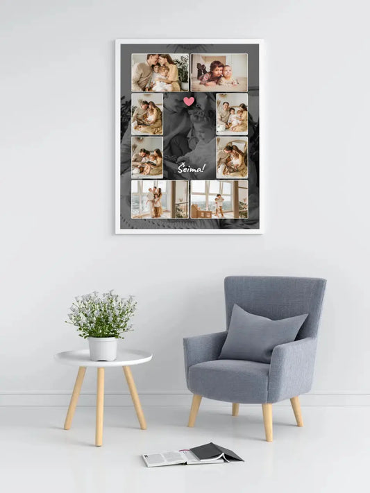 Personalizuotas šeimos įrėmintas plakatas su jūsų nuotraukomis  Posteris(Plakatas) -  dovanokis.lt