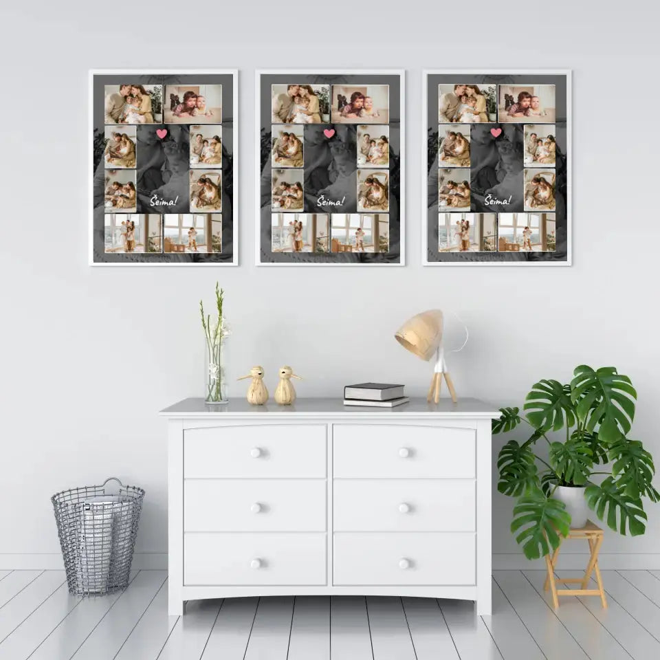 Personalizuotas šeimos įrėmintas plakatas su jūsų nuotraukomis  Posteris(Plakatas) -  dovanokis.lt