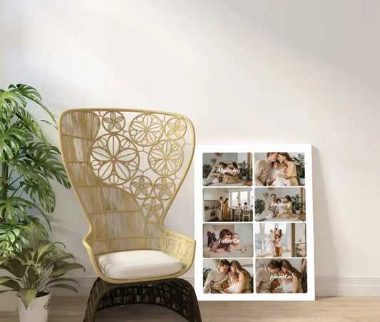 Personalizuotas šeimos spaudinys ant drobės su jūsų nuotraukomis, mylinčių žmonių sukurta planeta  Drobe -  dovanokis.lt