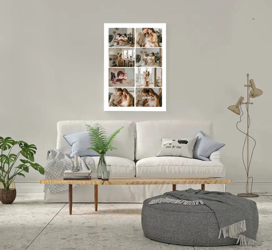 Personalizuotas šeimos spaudinys ant drobės su jūsų nuotraukomis, mylinčių žmonių sukurta planeta  Drobe -  dovanokis.lt