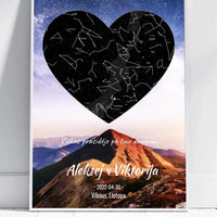 Personalizuotas žvaigždžių žemėlapis, plakatas su rėmeliu  Poster -  dovanokis.lt