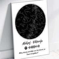 Personalizuotas žvaigždžių žemėlapis, plakatas su rėmeliu  Poster -  dovanokis.lt