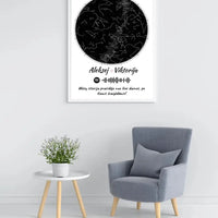 Personalizuotas žvaigždžių žemėlapis, plakatas su rėmeliu  Poster -  dovanokis.lt