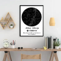 Personalizuotas žvaigždžių žemėlapis, plakatas su rėmeliu  Poster -  dovanokis.lt