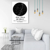 Personalizuotas žvaigždžių žemėlapis, plakatas su rėmeliu  Poster -  dovanokis.lt