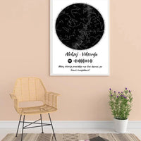 Personalizuotas žvaigždžių žemėlapis, plakatas su rėmeliu  Poster -  dovanokis.lt