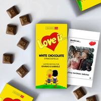 Personalizuotas "Love is Yellow" šokoladas su jūsų nuotrauka  Šokoladas -  dovanokis.lt