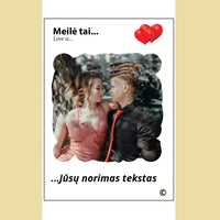 Personalizuotas "Love is Yellow" šokoladas su jūsų nuotrauka  Šokoladas -  dovanokis.lt