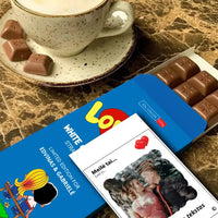 Personalizuotas "Love is Blue" šokoladas su jūsų nuotrauka  Šokoladas -  dovanokis.lt