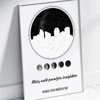 Personalizuotas žvaigždžių žemėlapio plakatas su jūsų vieta ir žemėlapiu  Poster -  dovanokis.lt