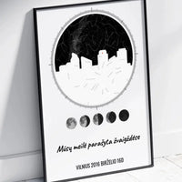 Personalizuotas žvaigždžių žemėlapio plakatas su jūsų vieta ir žemėlapiu  Poster -  dovanokis.lt