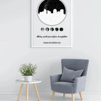 Personalizuotas žvaigždžių žemėlapio plakatas su jūsų vieta ir žemėlapiu  Poster -  dovanokis.lt