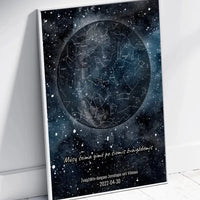 Personalizuotas žvaigždžių žemėlapis, plakatas su rėmeliu  Poster -  dovanokis.lt