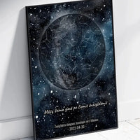 Personalizuotas žvaigždžių žemėlapis, plakatas su rėmeliu  Poster -  dovanokis.lt