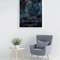 Personalizuotas žvaigždžių žemėlapis, plakatas su rėmeliu  Poster -  dovanokis.lt