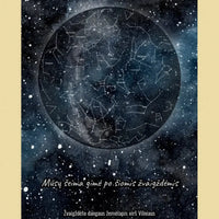 Personalizuotas žvaigždžių žemėlapis, plakatas su rėmeliu  Poster -  dovanokis.lt