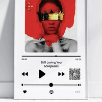 Personalizuotas "Apple music" dizaino įrėmintas plakatas su jūsų nuotrauka ir pasirinkta daina  Posteris(Plakatas) -  dovanokis.lt