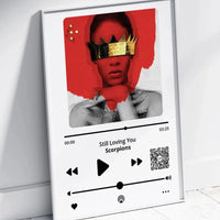 Personalizuotas "Apple music" dizaino įrėmintas plakatas su jūsų nuotrauka ir pasirinkta daina  Posteris(Plakatas) -  dovanokis.lt