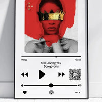 Personalizuotas "Apple music" dizaino įrėmintas plakatas su jūsų nuotrauka ir pasirinkta daina  Posteris(Plakatas) -  dovanokis.lt