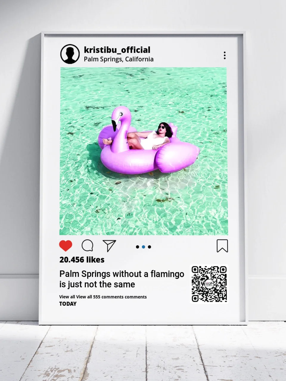 Personalizuotas "Instagram" dizaino įrėmintas plakatas su jūsų nuotrauka ir tekstu