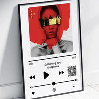 Personalizuotas "Apple music" dizaino įrėmintas plakatas su jūsų nuotrauka ir pasirinkta daina  Posteris(Plakatas) -  dovanokis.lt
