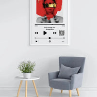 Personalizuotas "Apple music" dizaino įrėmintas plakatas su jūsų nuotrauka ir pasirinkta daina  Posteris(Plakatas) -  dovanokis.lt