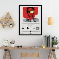 Personalizuotas "Apple music" dizaino įrėmintas plakatas su jūsų nuotrauka ir pasirinkta daina  Posteris(Plakatas) -  dovanokis.lt