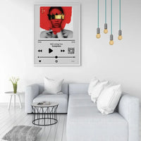 Personalizuotas "Apple music" dizaino įrėmintas plakatas su jūsų nuotrauka ir pasirinkta daina  Posteris(Plakatas) -  dovanokis.lt