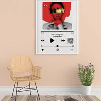Personalizuotas "Apple music" dizaino įrėmintas plakatas su jūsų nuotrauka ir pasirinkta daina  Posteris(Plakatas) -  dovanokis.lt