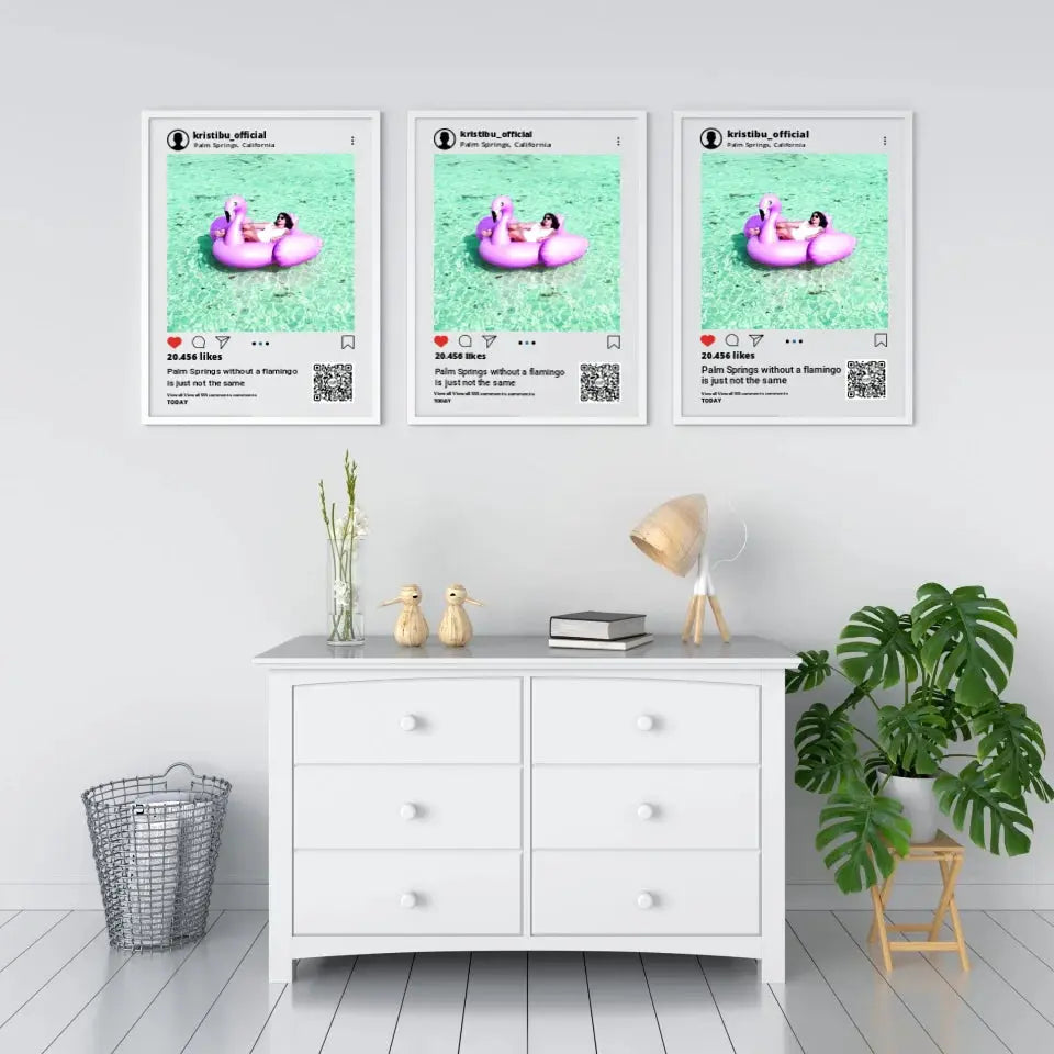 Personalizuotas "Instagram" dizaino įrėmintas plakatas su jūsų nuotrauka ir tekstu  Posteris(Plakatas) -  dovanokis.lt