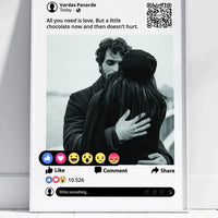 Personalizuotas "Facebook" dizaino įrėmintas plakatas su jūsų nuotrauka ir tekstu  Posteris(Plakatas) -  dovanokis.lt