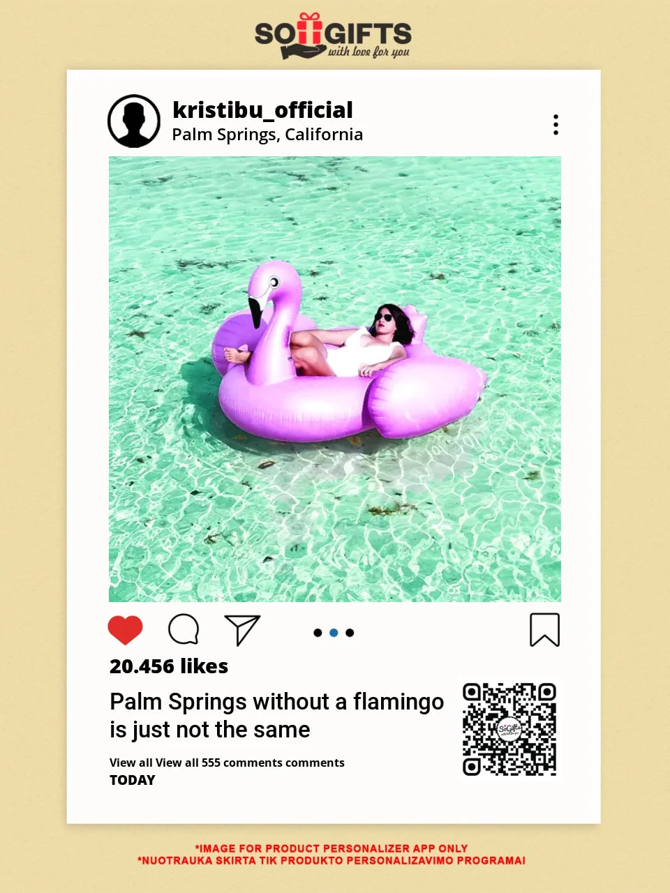 Personalizuotas "Instagram" dizaino įrėmintas plakatas su jūsų nuotrauka ir tekstu