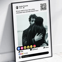 Personalizuotas "Facebook" dizaino įrėmintas plakatas su jūsų nuotrauka ir tekstu  Posteris(Plakatas) -  dovanokis.lt