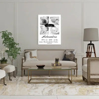 Personalizuota Vaiko Gimimo Metrikų Iliustracija ant drobės su jūsų nuotraukomis  Drobe -  dovanokis.lt