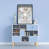 Personalizuota Vaiko Gimimo Metrikų Iliustracija, Mergaitės ir Berniuko gimimo metrika, plakatas su rėmeliu  Poster -  dovanokis.lt