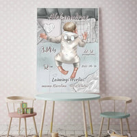 Personalizuota Vaiko Gimimo Metrikų Iliustracija, Mergaitės ir Berniuko gimimo metrika, plakatas su rėmeliu  Poster -  dovanokis.lt