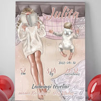 Personalizuota Vaiko Gimimo Metrikų Iliustracija at drobės  Drobe -  dovanokis.lt