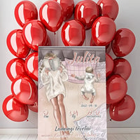 Personalizuota Vaiko Gimimo Metrikų Iliustracija at drobės  Drobe -  dovanokis.lt