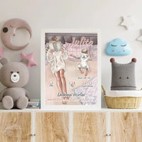 Personalizuota Vaiko Gimimo Metrikų Iliustracija, plakatas su rėmeliu  Poster -  dovanokis.lt