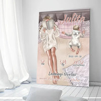 Personalizuota Vaiko Gimimo Metrikų Iliustracija at drobės  Drobe -  dovanokis.lt