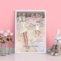 Personalizuota Vaiko Gimimo Metrikų Iliustracija, plakatas su rėmeliu  Poster -  dovanokis.lt