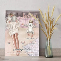 Personalizuota Vaiko Gimimo Metrikų Iliustracija at drobės  Drobe -  dovanokis.lt