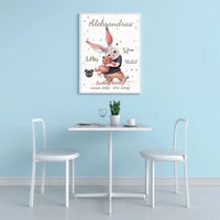 Personalizuota Berniuko Gimimo Metrikų Iliustracija, plakatas su rėmeliu  Posteris(Plakatas) -  dovanokis.lt