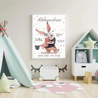 Personalizuota Berniuko Gimimo Metrikų Iliustracija, plakatas su rėmeliu  Posteris(Plakatas) -  dovanokis.lt