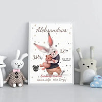 Personalizuota Berniuko Gimimo Metrikų Iliustracija, plakatas su rėmeliu  Posteris(Plakatas) -  dovanokis.lt