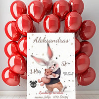 Personalizuota Berniuko Gimimo Metrikų Iliustracija ant drobės  Drobe -  dovanokis.lt