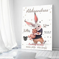 Personalizuota Berniuko Gimimo Metrikų Iliustracija ant drobės  Drobe -  dovanokis.lt