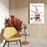 Personalizuota Berniuko Gimimo Metrikų Iliustracija ant drobės  Drobe -  dovanokis.lt